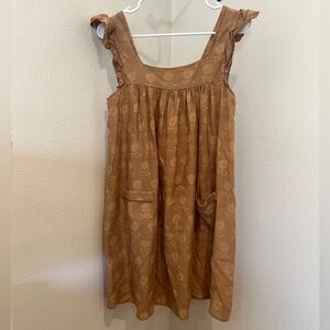 Christy Dawn Farm to Closet Tan Ruffle Sleeveless Dress